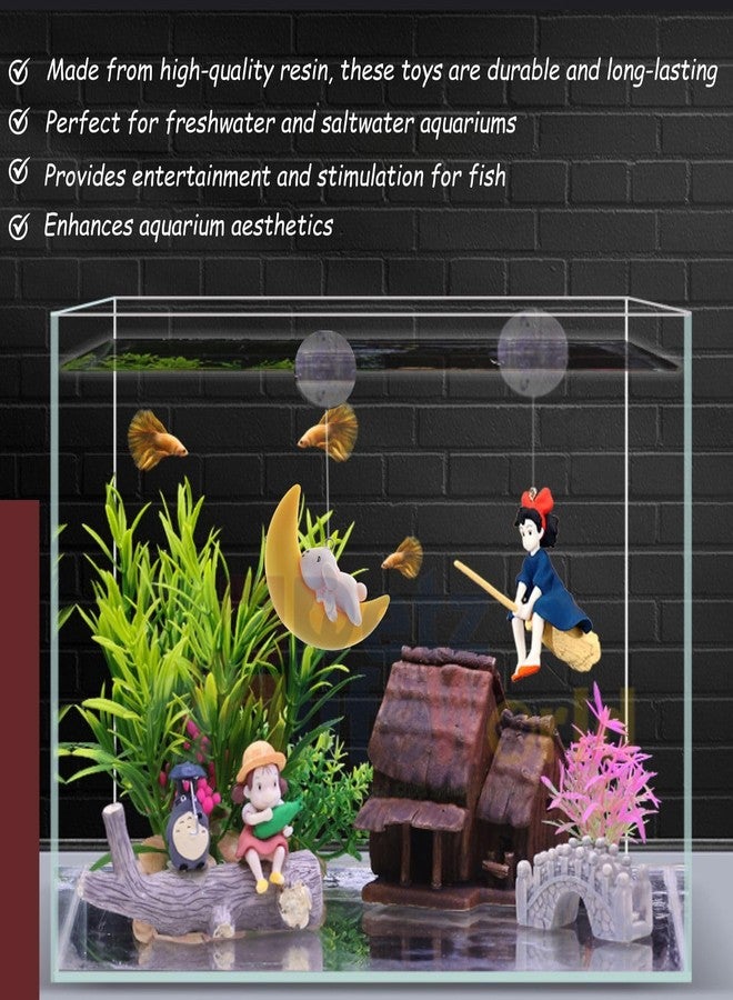 VAYINATO® 2 in 1 (Half Moon & Witch Toy) Floating Fish Tank Decoration Toys, Fish Tank Attractive Cute Miniature Decoration for Aquarium,Home Office Desktop Cake Topper Gifts by Petzlifeworld - Image 3